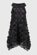 3D Dot Trapeze Dress - Black