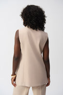 Lux Twill Sleeveless Vest - Parchment