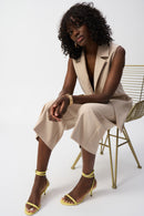 Lux Twill Sleeveless Vest - Parchment