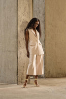 Lux Twill Culotte Trouser - Parchment