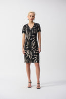 Tropical Print Dress - Black/multi