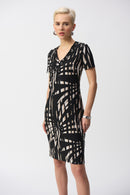 Tropical Print Dress - Black/multi