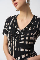 Tropical Print Dress - Black/multi