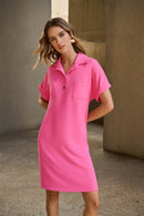 Straight Shirt Dress - Bubblegum