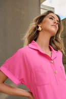 Straight Shirt Dress - Bubblegum