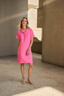 Straight Shirt Dress - Bubblegum