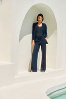 Wide Leg Trouser - Midnight Blue