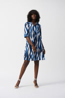 Poplin Trapeze Shirt-Dress - Vanilla Multi