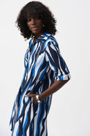 Poplin Trapeze Shirt-Dress - Vanilla Multi