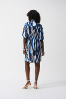 Poplin Trapeze Shirt-Dress - Vanilla Multi