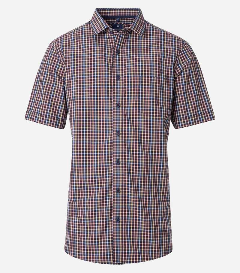 Comfort Fit Short Sleeve Shirt - Blue