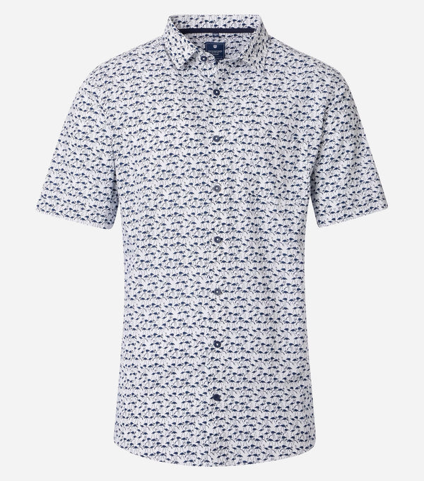 Comfort Fit Short Sleeve Shirt - Blue