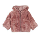 Fur Hooded Jacket - Pale Pink