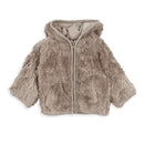 Fur Hooded Jacket - Beige