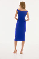 Scuba Crepe Sheath Dress - Royal Sapphire