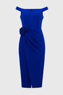 Scuba Crepe Sheath Dress - Royal Sapphire