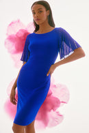 Chiffon Sheath Dress - Royal Sapphire