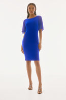 Chiffon Sheath Dress - Royal Sapphire