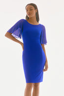 Chiffon Sheath Dress - Royal Sapphire