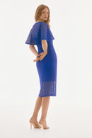Guipure Lace Sheath Dress - Royal Sapphire