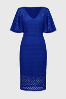 Guipure Lace Sheath Dress - Royal Sapphire