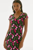 Floral Embroidered Dress - Black/multi