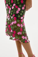 Floral Embroidered Dress - Black/multi