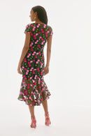 Floral Embroidered Dress - Black/multi