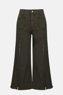 Embellished Culotte Jean - Avocado