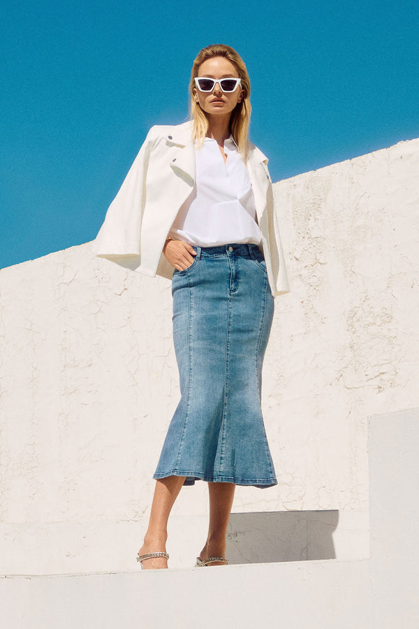 Foiled Faux Suede Jacket - Vanilla