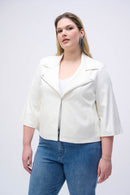 Foiled Faux Suede Jacket - Vanilla