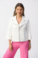 Foiled Faux Suede Jacket - Vanilla