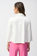 Foiled Faux Suede Jacket - Vanilla