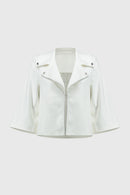 Foiled Faux Suede Jacket - Vanilla