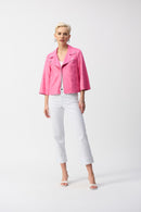 Foiled Faux Suede Jacket - Bubblegum