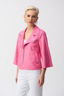 Foiled Faux Suede Jacket - Bubblegum