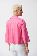 Foiled Faux Suede Jacket - Bubblegum