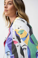 Faux Suede FacePrt Jacket - Vanilla Multi