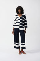 Stripe V-Neck Jumper - Midnight Blue/vanilla