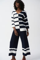 Stripe V-Neck Jumper - Midnight Blue/vanilla