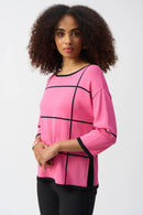 Plaid Jumper - Bubblegum/black
