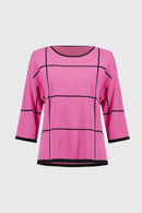 Plaid Jumper - Bubblegum/black