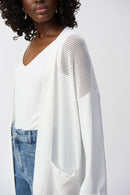 Metallic Poncho Top - Vanilla