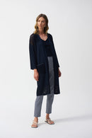 Metallic Poncho Top - Midnight Blue