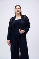 Metallic Poncho Top - Midnight Blue