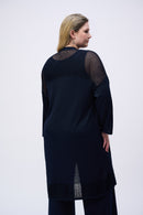 Metallic Poncho Top - Midnight Blue