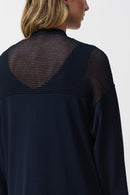 Metallic Poncho Top - Midnight Blue