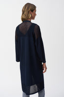 Metallic Poncho Top - Midnight Blue