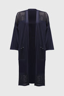 Metallic Poncho Top - Midnight Blue