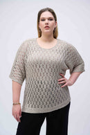 Pointelle Sequin Jumper - Champagne
